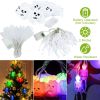 3Pcs Halloween Light Decorations Total 50 LEDs 24ft Halloween String Lights Colorful 3D Skeleton Ghost String Lights Gauze Skull String Lights