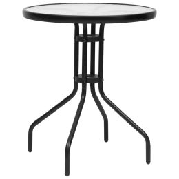 Patio Table Black âˆšÃ²23.6"x27.6" Steel