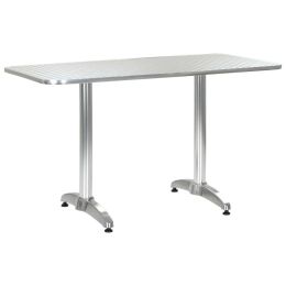 Patio Table Silver 47.2"x23.6"x27.6" Aluminum