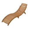 TOPMAX Outdoor Patio Wood Portable Extended Chaise Lounge Set with Foldable Tea Table for Balcony; Poolside; Garden; Brown