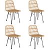 5 Piece Patio Dining Set Poly Rattan