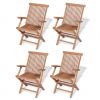 5 Piece Folding Outdoor Dining Set Solid Teak Wood