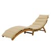 TOPMAX Outdoor Patio Wood Portable Extended Chaise Lounge Set with Foldable Tea Table for Balcony; Poolside; Garden; Brown