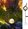 Outdoor Solar Light Garden Crackle Glass Globe Stake Light