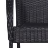 5 Piece Patio Dining Set Black Poly Rattan