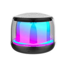 Bluetooth Wireless Speaker High Portable Powerful Boombox Sound Box Music Player Outdoor LED Light Handfree Mini Speakers (Color: BLACK)