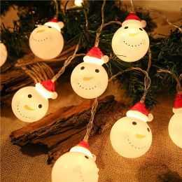 Led Christmas Holiday Decorative Lights Santa Claus Snowman Lights String Plug-In Type Lights (Pattern: snowman, size: 3M20L)