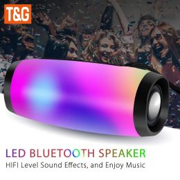 Wireless Speaker; Waterproof Speaker With Colorful LED Light; Portable Outdoor 3D Stereo Bass Luminous Speaker (Color: Green)