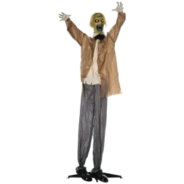 Backyard Halloween Decoration With Spooky Scream Spooky Sound And Laughter (Color: Brown & Grey, size: 72")