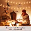 Ramadan Star Moon Crescent String Lights 2 Light Modes Battery Powered Decorative Light for Christmas Wedding Party Home Patio Warm Light