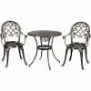 Outdoor Patio Furniture Set Cast Aluminum 3pcs Bistro Table Set