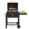 Outdoor Party Backyard Dinner Mobile Stainless Steel Square Oven Charcoal Oven