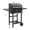 Outdoor Party Backyard Dinner Mobile Stainless Steel Square Oven Charcoal Oven